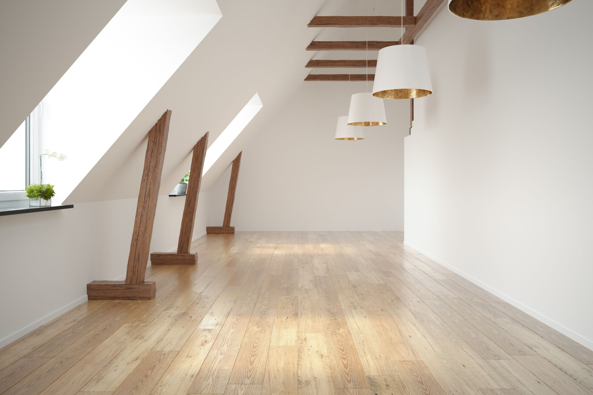 Light coloured laminate flooring